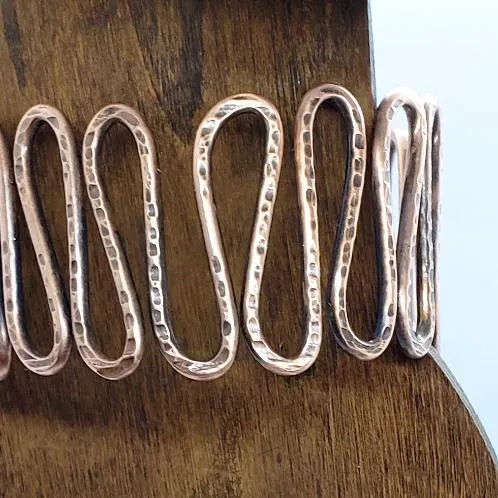 Copper  Handmade Boho Bracelet Cuff - Snake Style