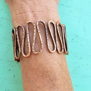 Copper  Handmade Boho Bracelet Cuff - Snake Style