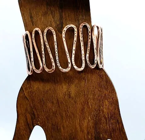 Copper  Handmade Boho Bracelet Cuff - Snake Style