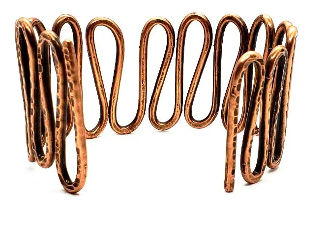 Copper  Handmade Boho Bracelet Cuff - Snake Style