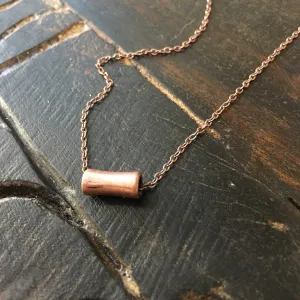 Copper Tube Minimalist Necklace - Mona.