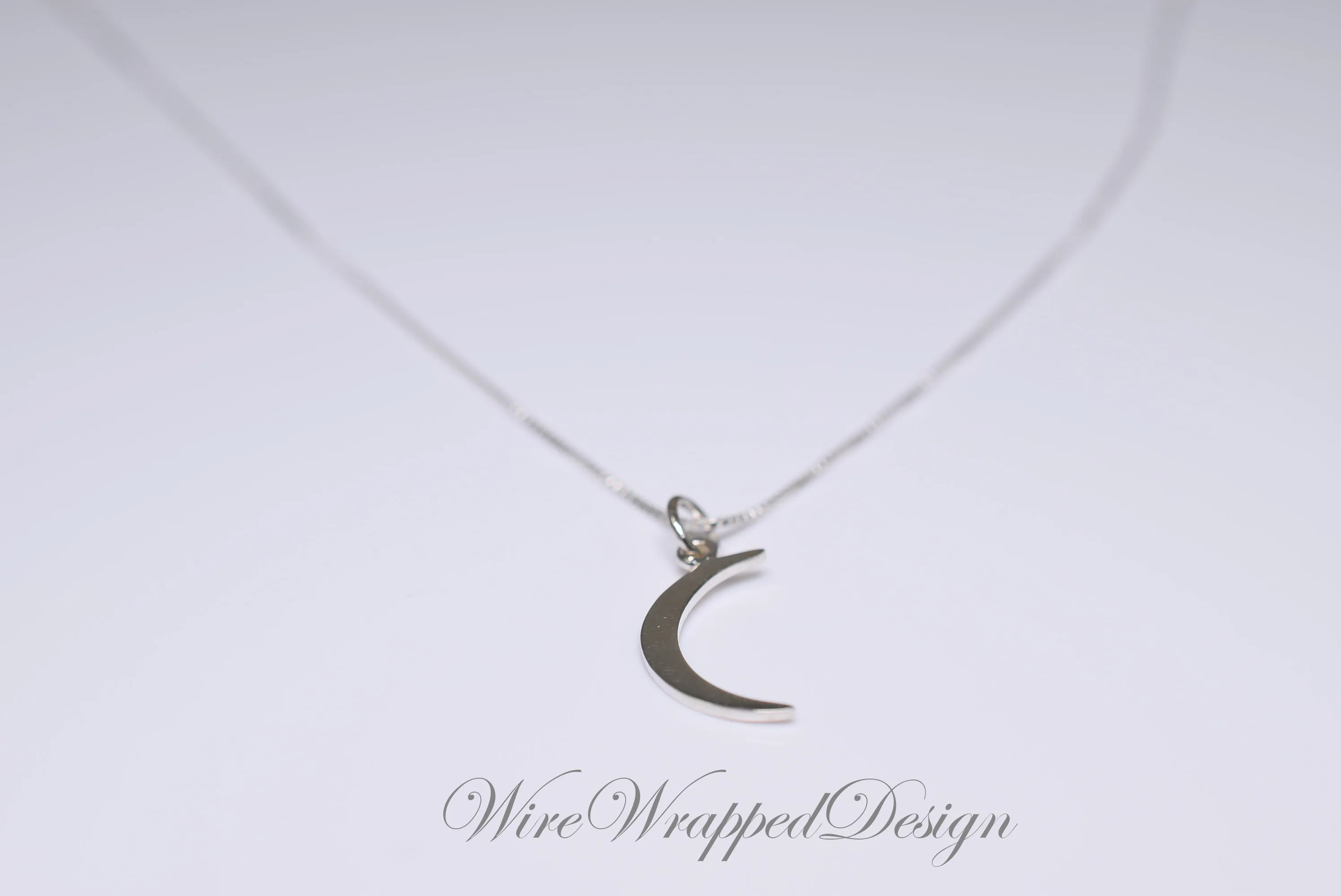 Crescent Moon Necklace - 925 Sterling Silver