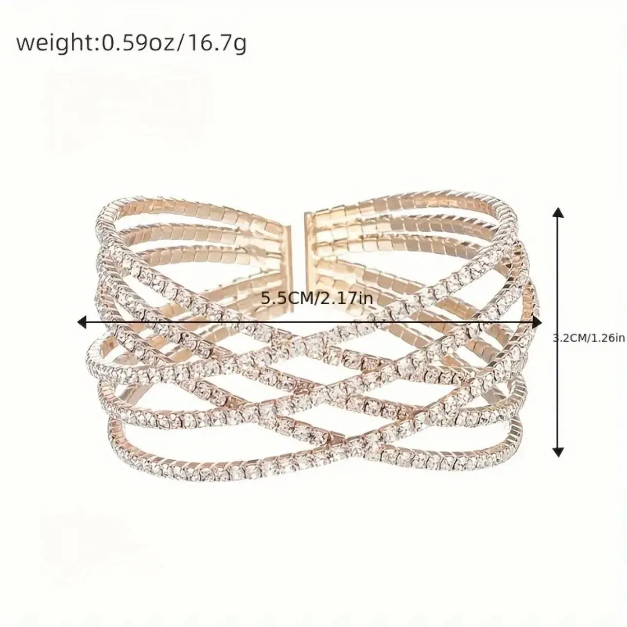 Criss Cross Gold Cuff Bracelet