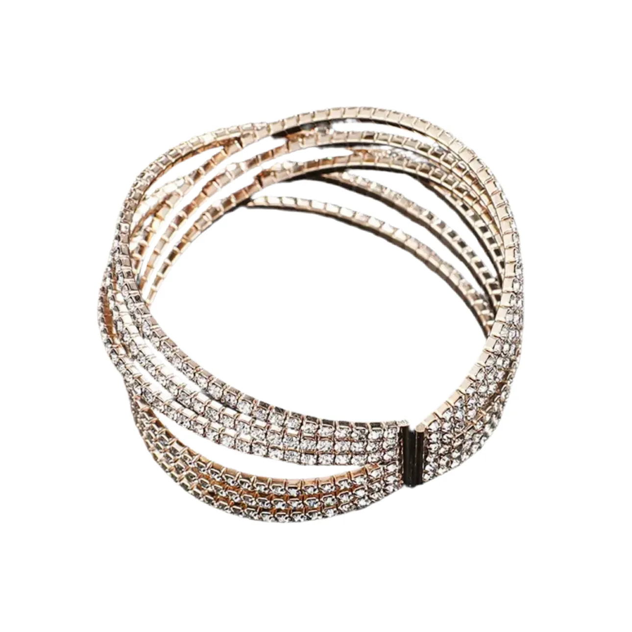 Criss Cross Gold Cuff Bracelet