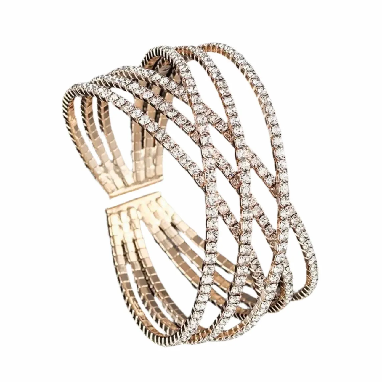 Criss Cross Gold Cuff Bracelet