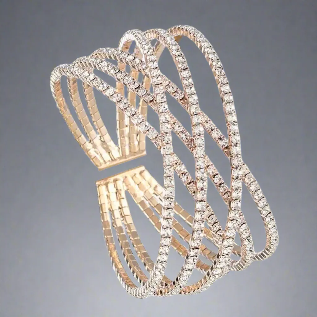 Criss Cross Gold Cuff Bracelet