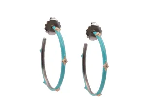 Crivelli Turquoise Enamel Hoop Earrings