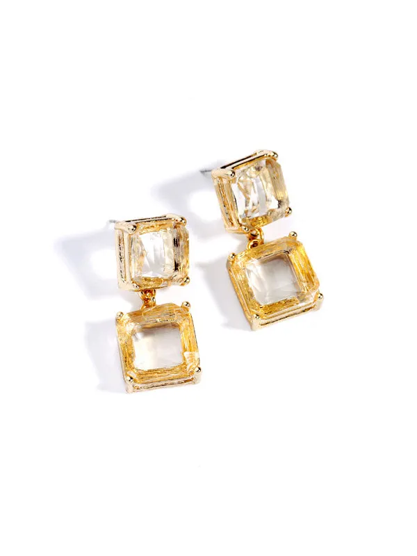 Crystal Geometric Earrings