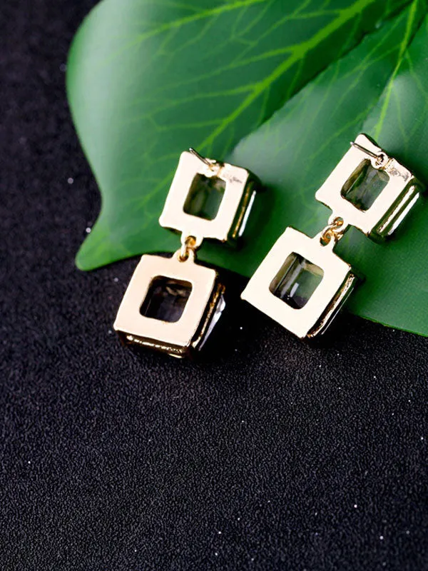 Crystal Geometric Earrings