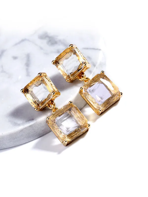 Crystal Geometric Earrings