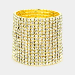 Crystal Multi Row Bracelet on Gold | 169236