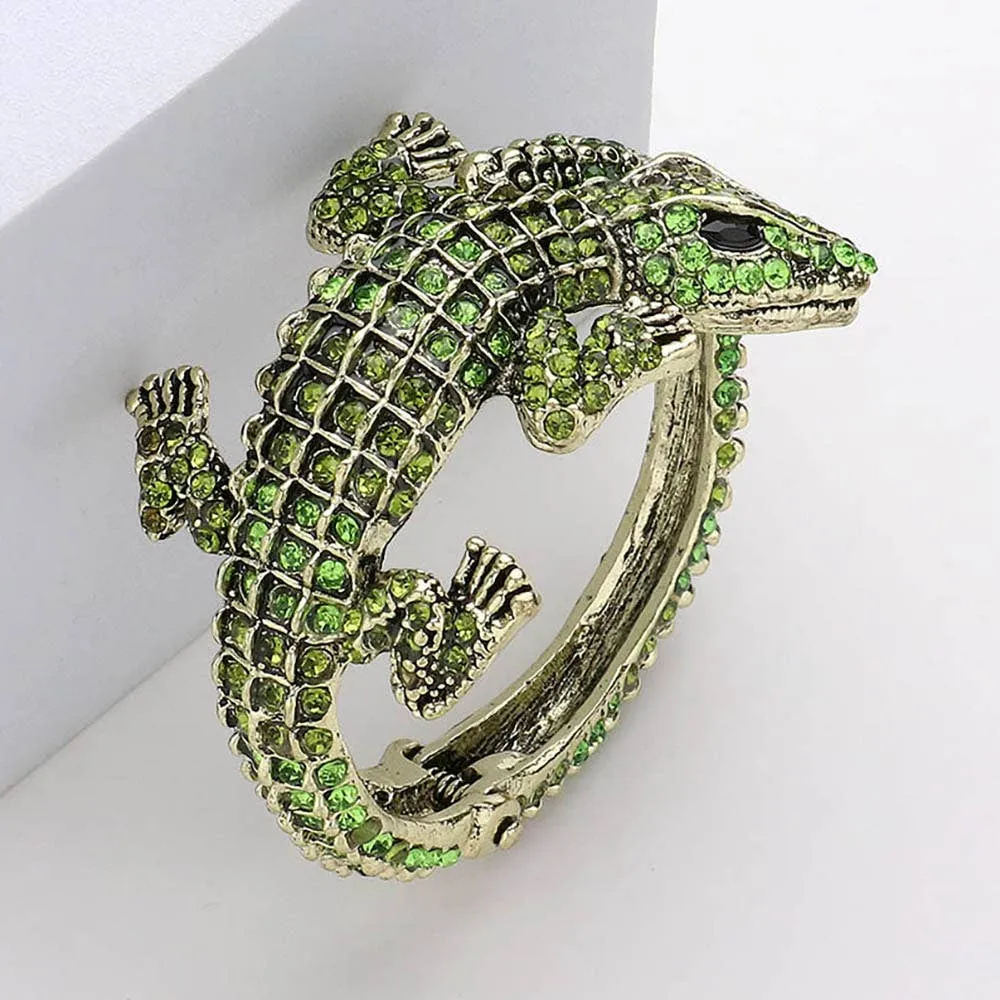 Crystal Rhinestone Crocodile/Alligator Embellished Bracelet