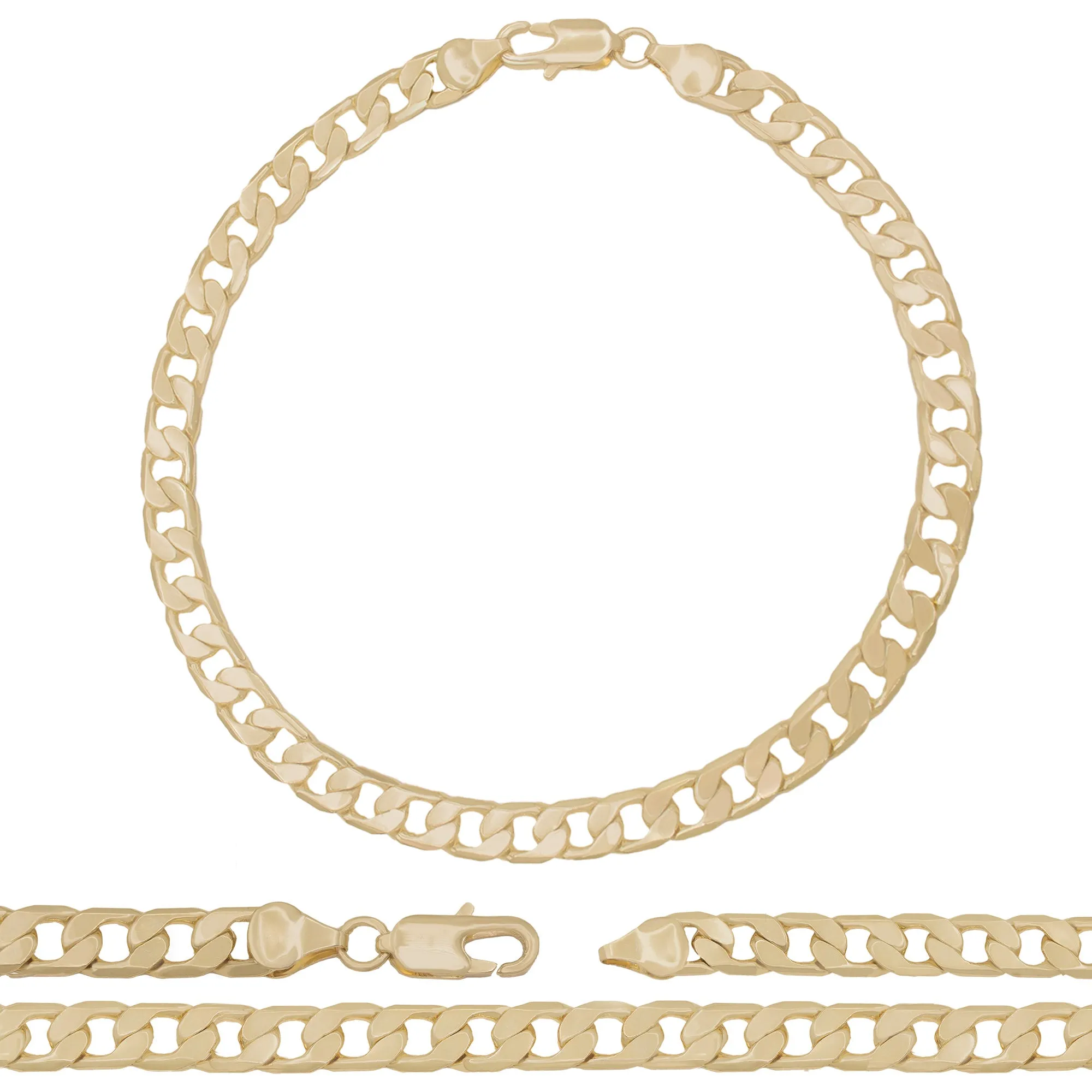 Cuban Link 14K Gold Filled Anklet Curb Chain 10'' Women Jewelry