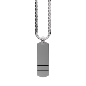 Curved Set Your Bar Sterling Silver Double Horizontal Matte/Blackened Design