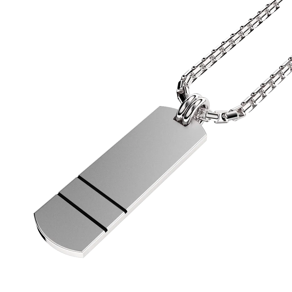 Curved Set Your Bar Sterling Silver Double Horizontal Matte/Blackened Design