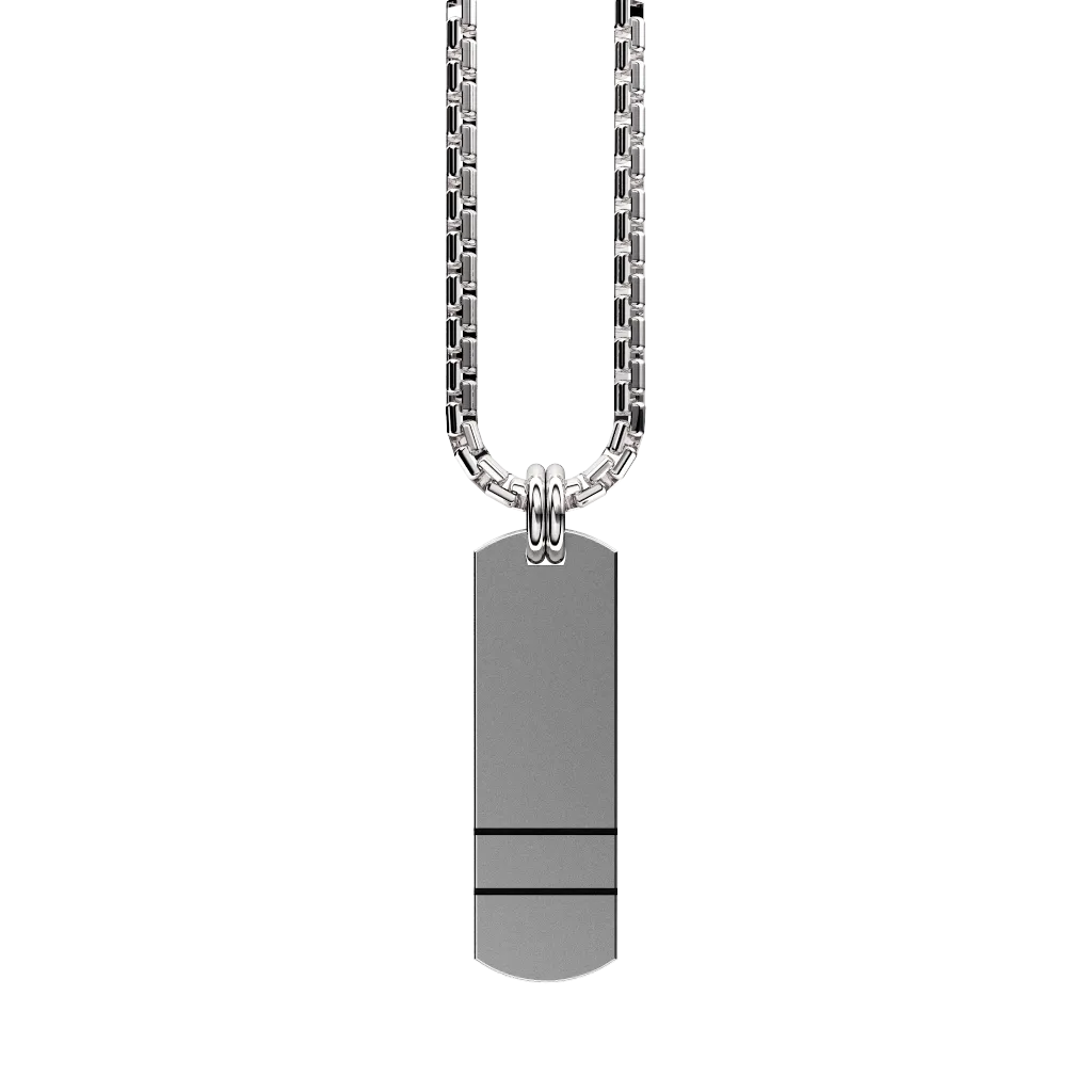 Curved Set Your Bar Sterling Silver Double Horizontal Matte/Blackened Design