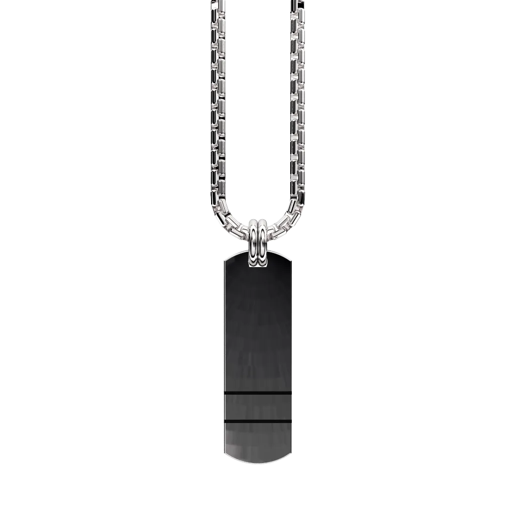 Curved Set Your Bar Sterling Silver Double Horizontal Polished/Blackened Design