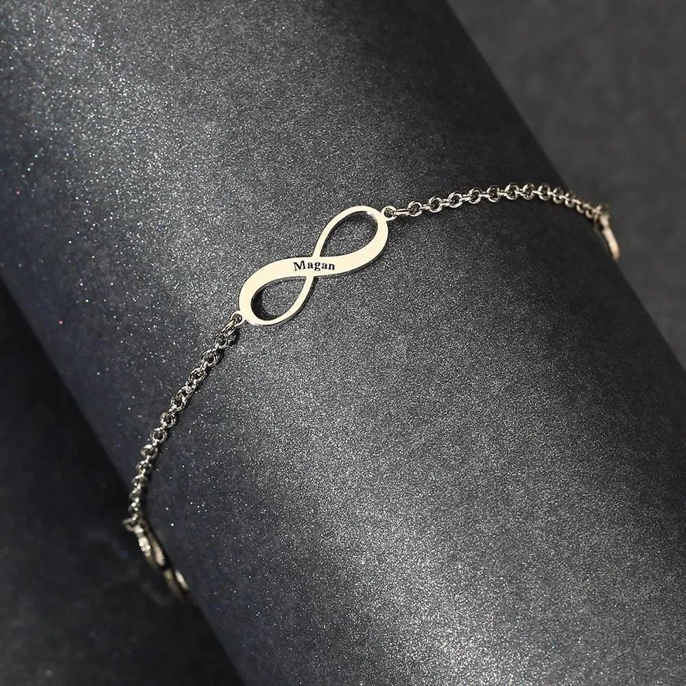 Custom Engraved Infinity Anklet