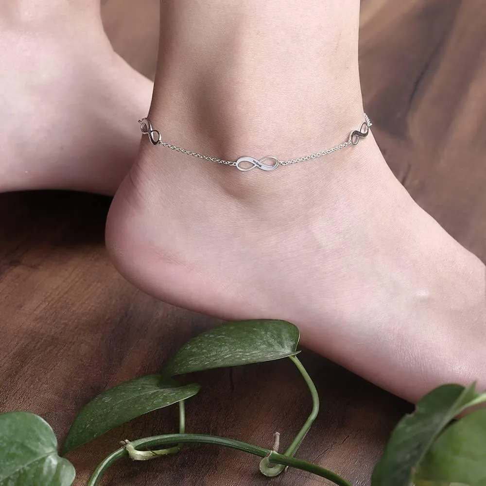 Custom Engraved Infinity Anklet