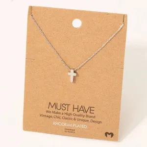 Dainty Silver Mini Cross Pendant Necklace