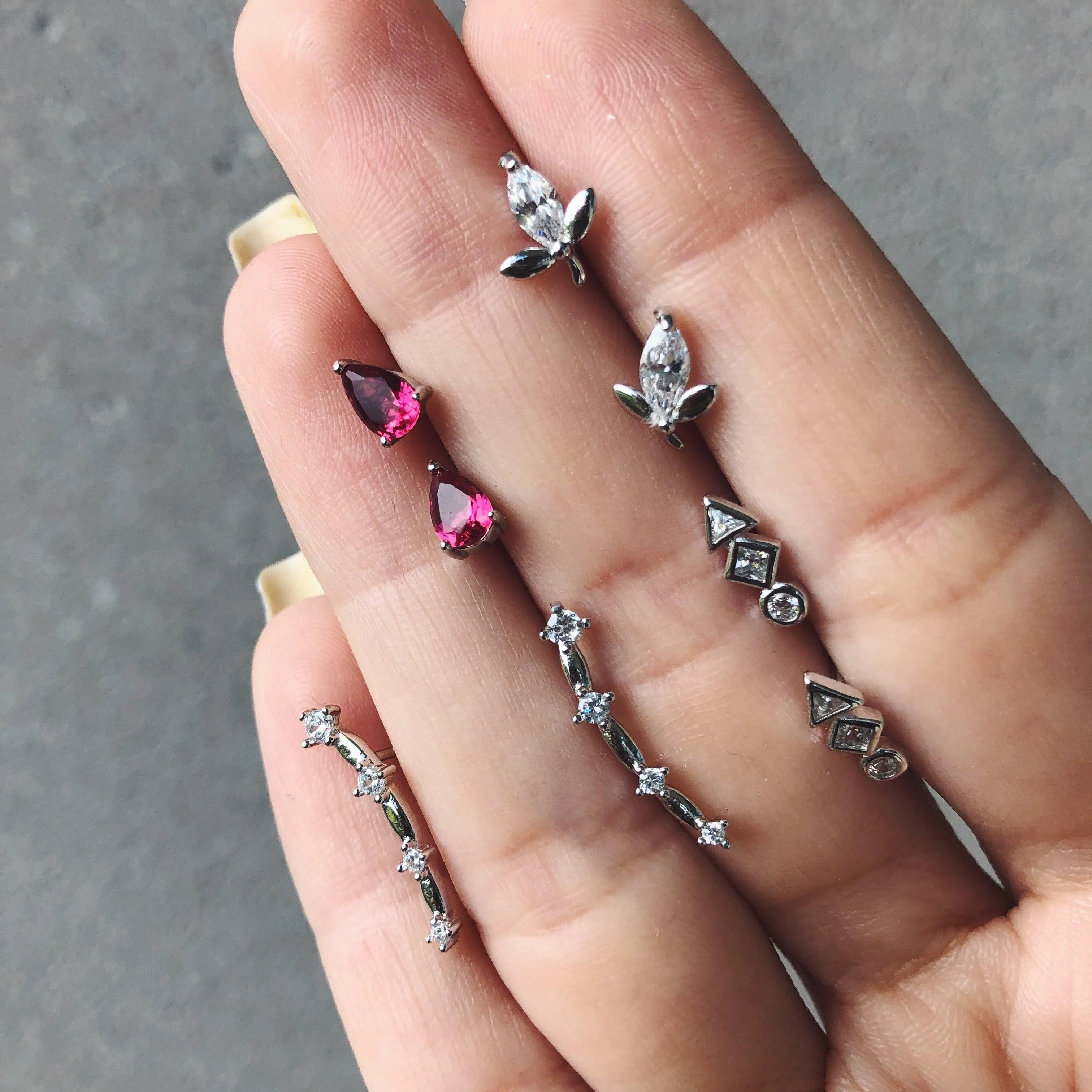 Dainty Stud Earrings | Geometric Shapes | 925 Sterling Silver