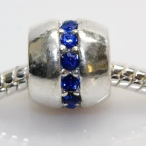 Dark Blue Rhinestone Spacer Bead for European snake Chain charm Bracelet