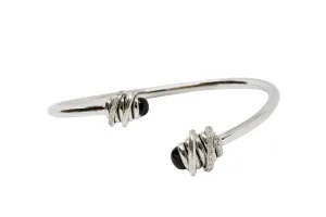 de GRISOGONO 18-karat White Gold Coil Onyx and Diamond Cuff