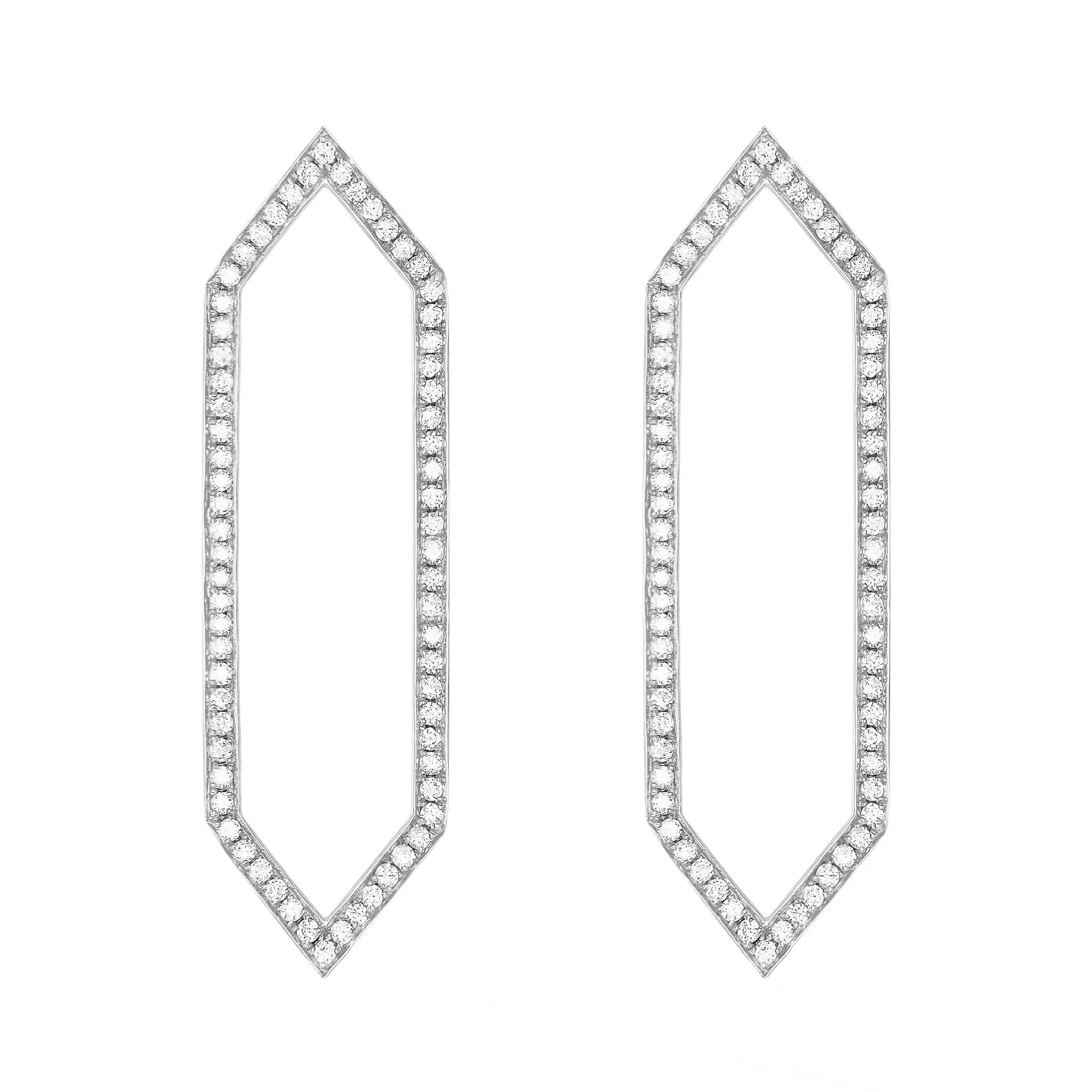 Diamond Large Marquis Earrings | White Gold