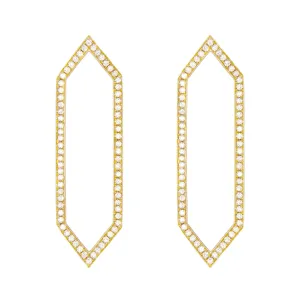 Diamond Large Marquis Earrings | Yellow Gold