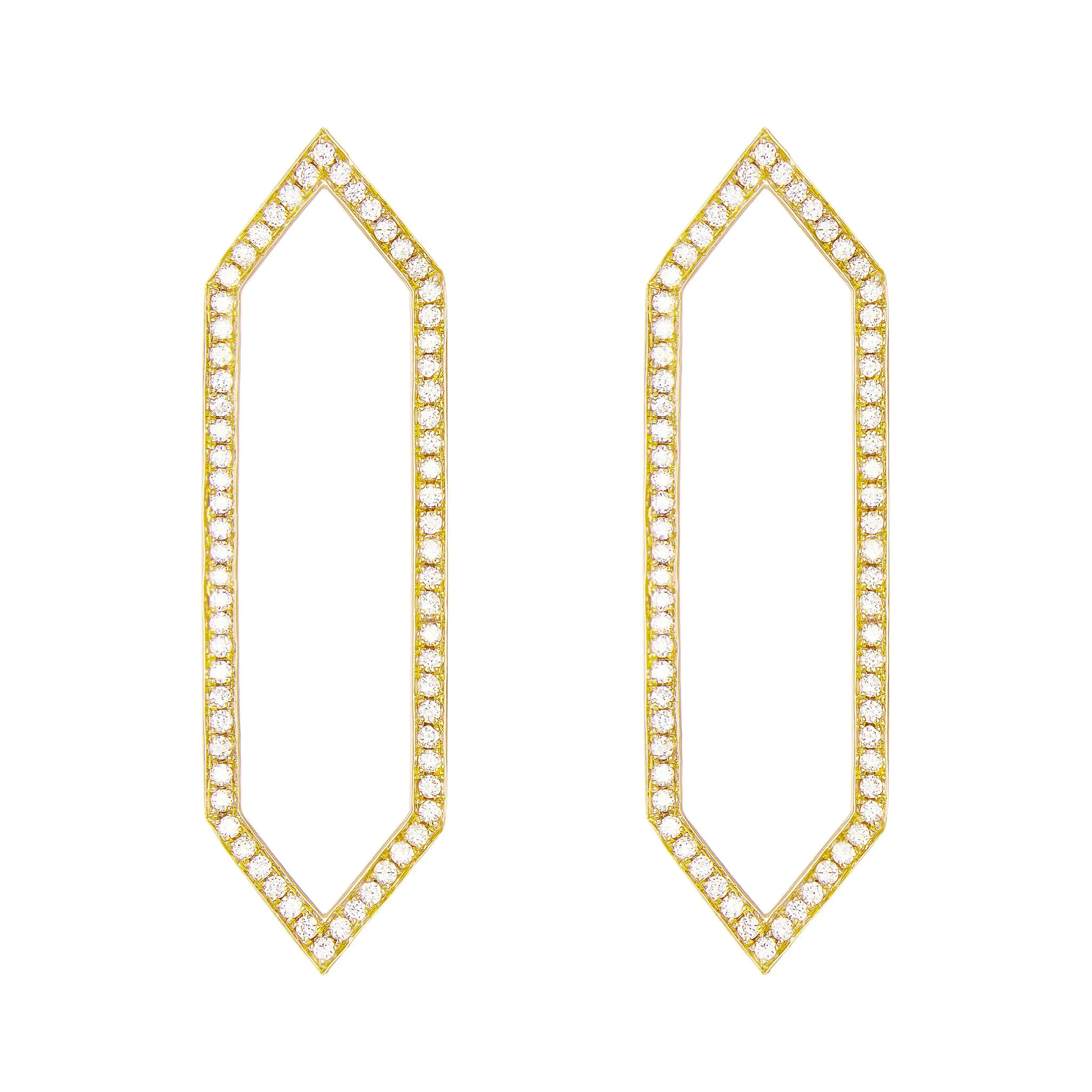 Diamond Large Marquis Earrings | Yellow Gold