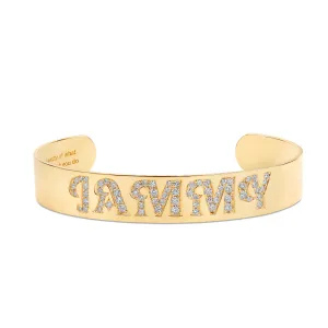 Diamond Personalized Cuff Bangle