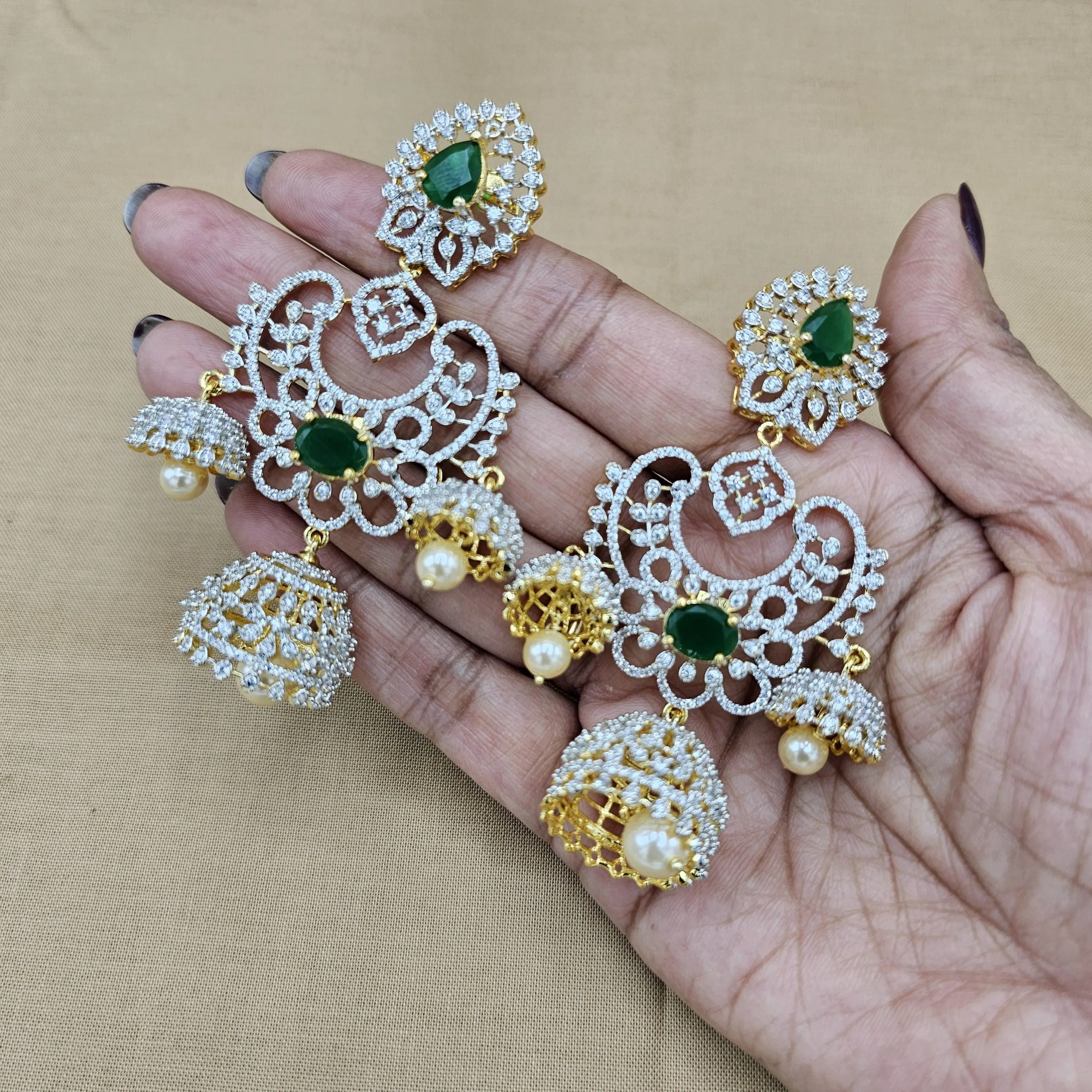 DIAMOND TRIPLE JHUMKA