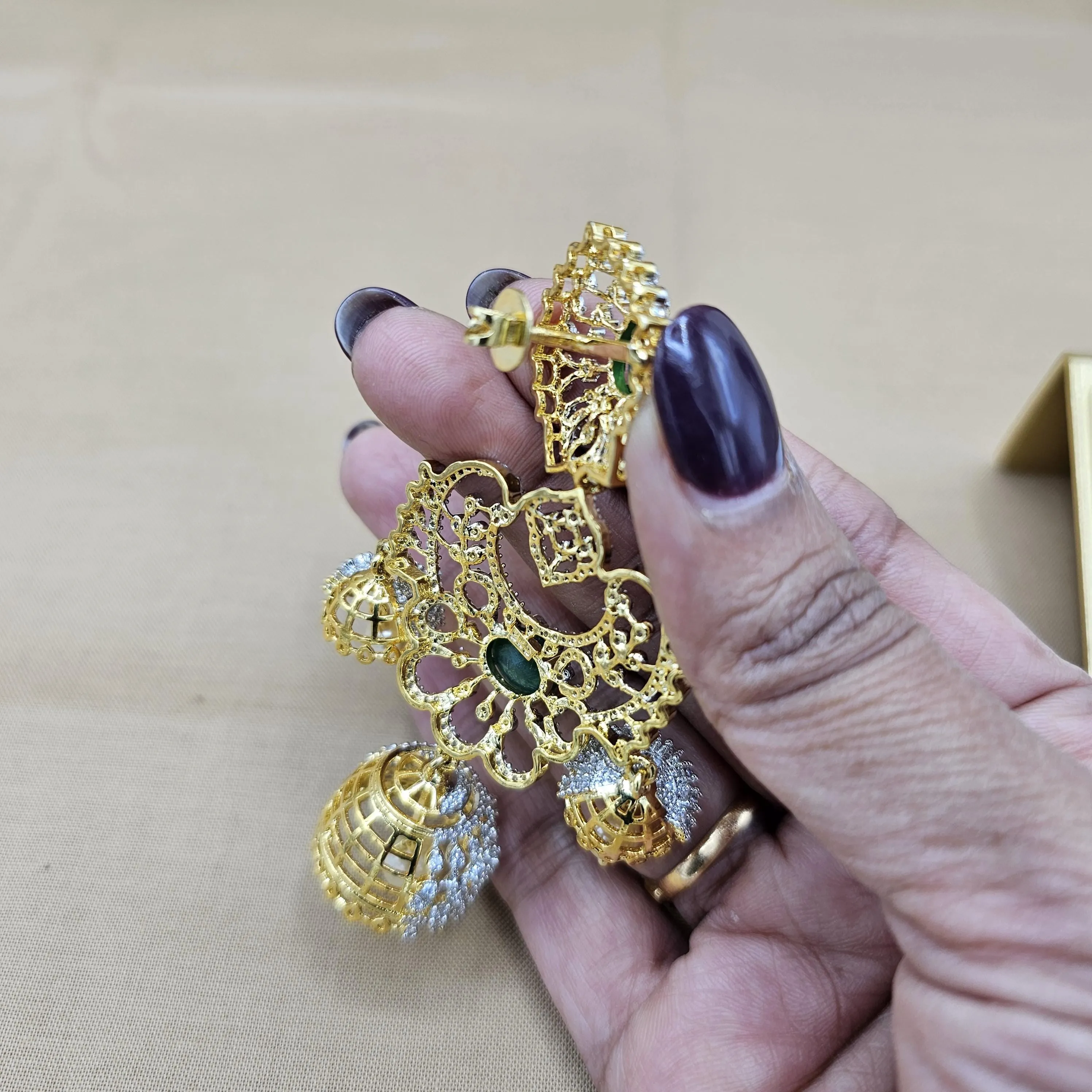 DIAMOND TRIPLE JHUMKA