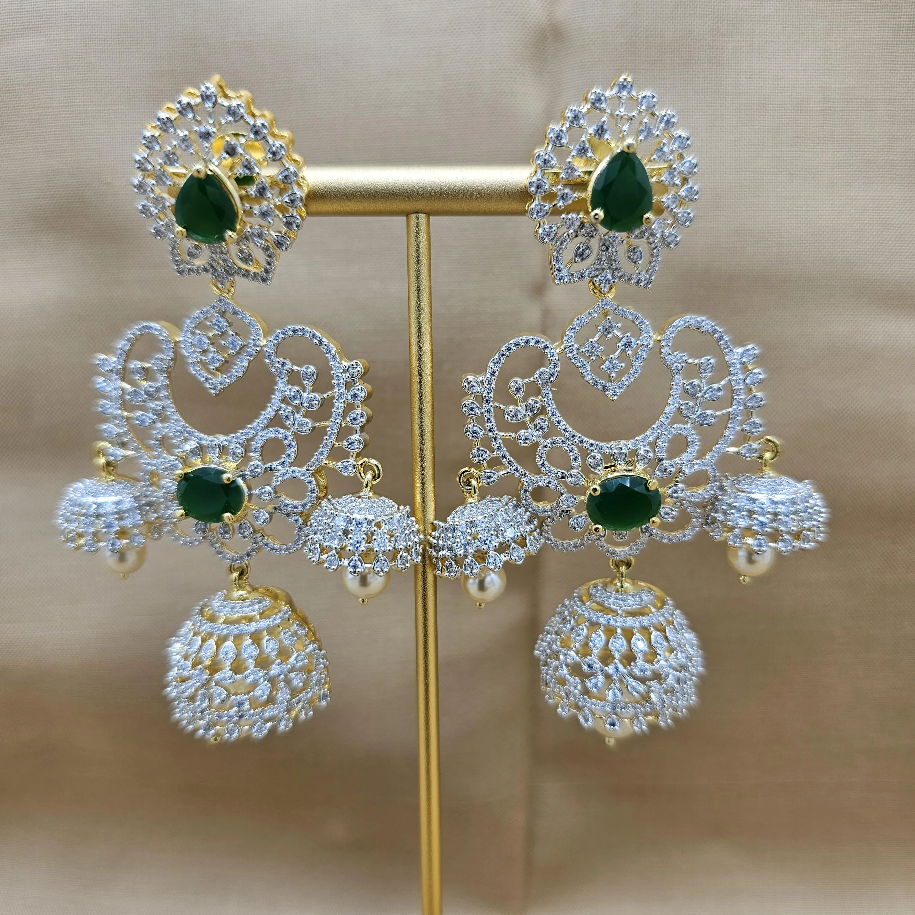 DIAMOND TRIPLE JHUMKA