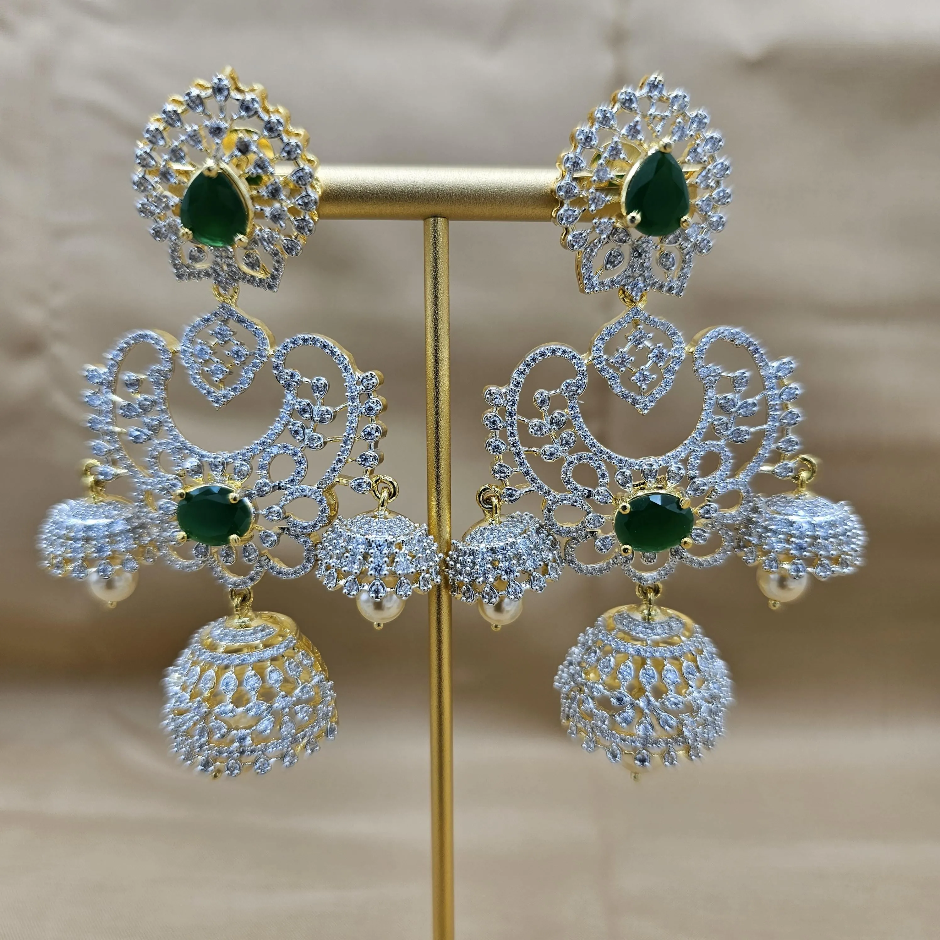 DIAMOND TRIPLE JHUMKA