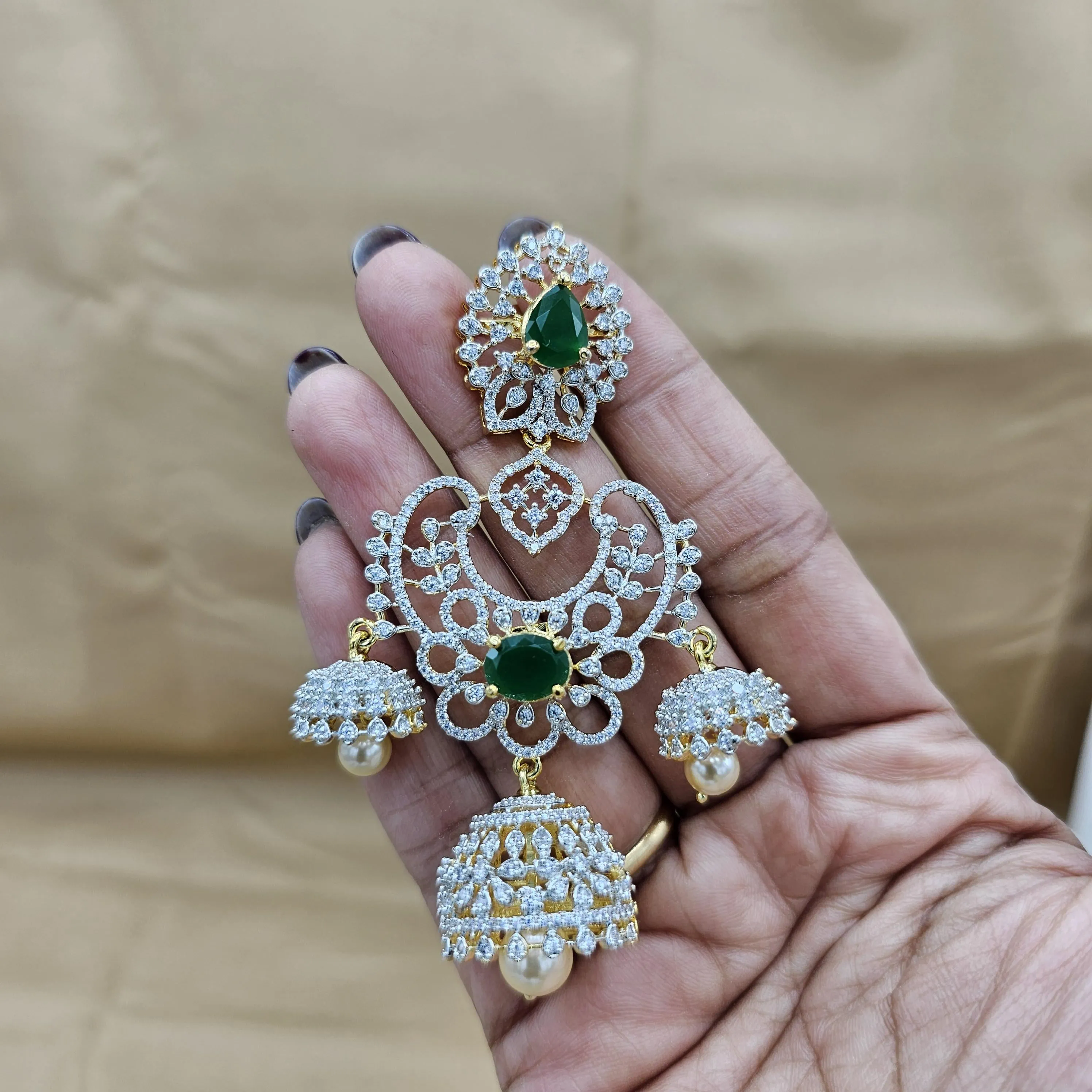 DIAMOND TRIPLE JHUMKA