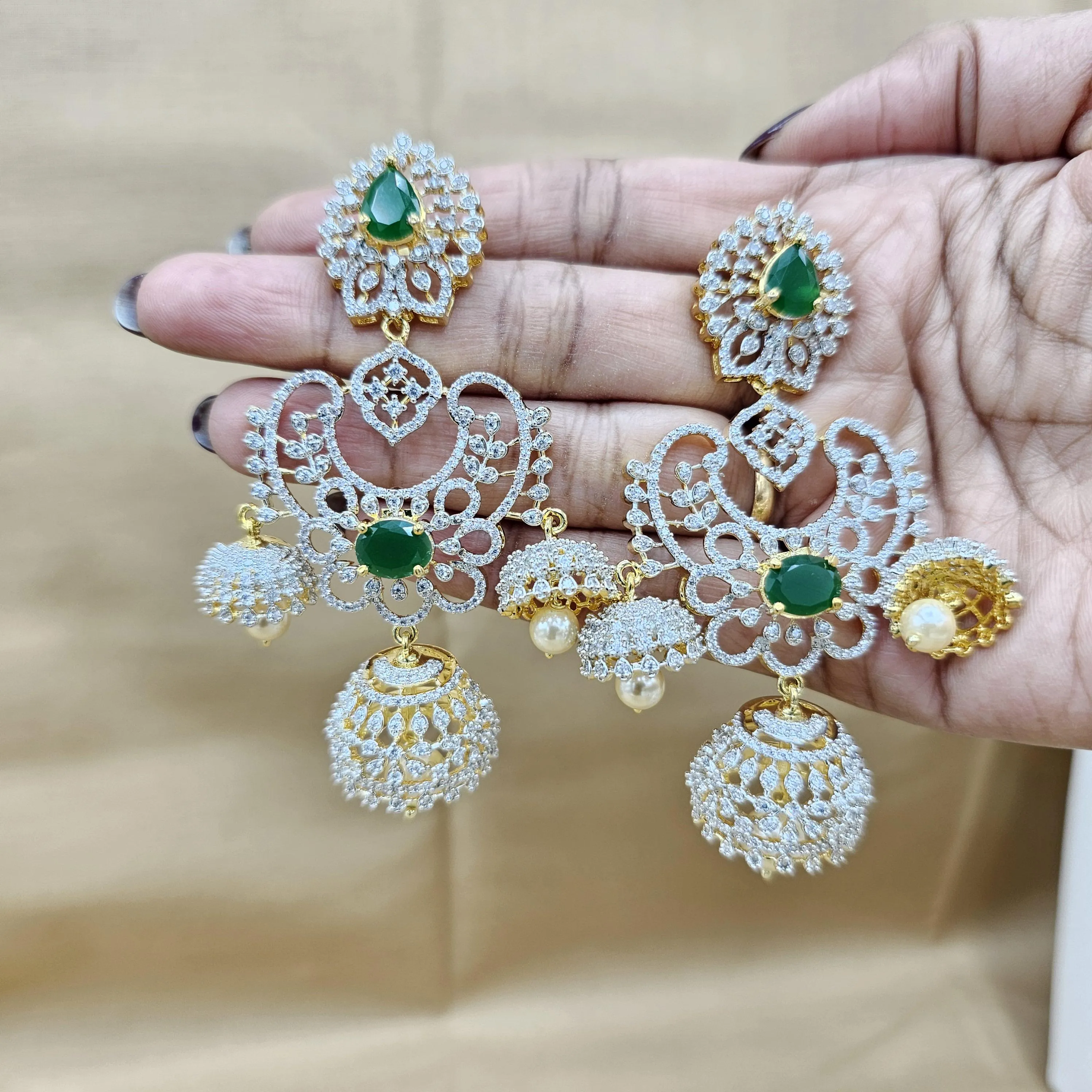 DIAMOND TRIPLE JHUMKA