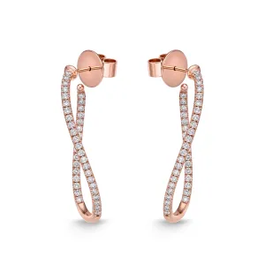Diamond Twist Hoops 1.01 Carat Total Weight