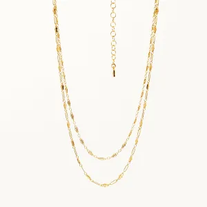 Double Golden Baguette Necklace