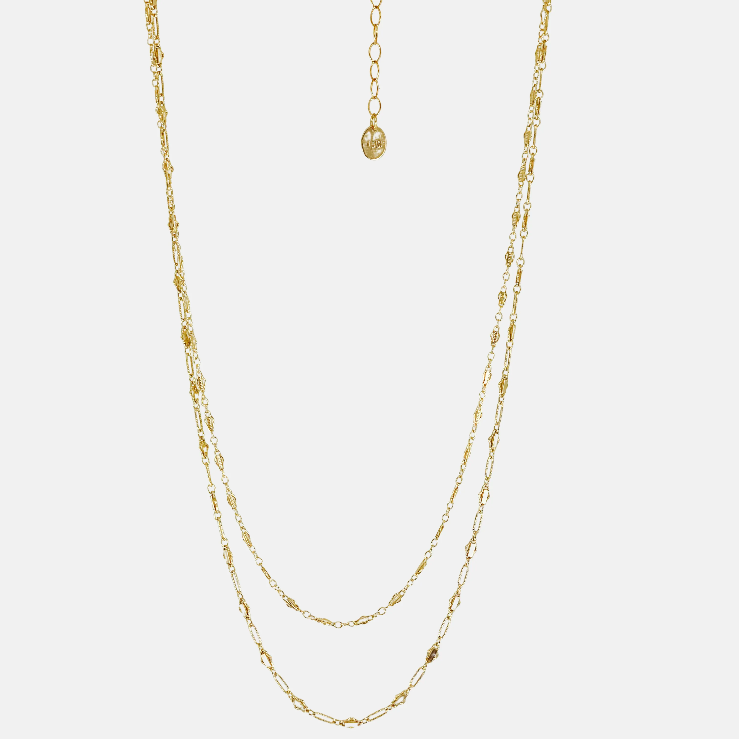 Double Golden Baguette Necklace