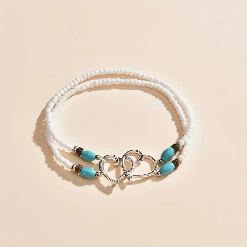 Double Heart Anklet