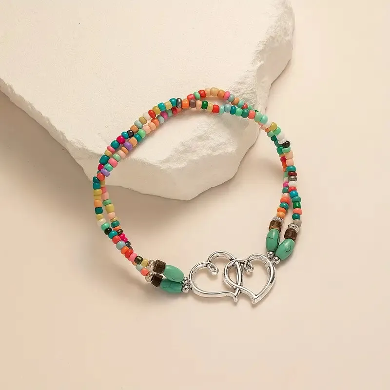 Double Heart Anklet