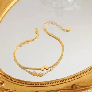 Double-Layer Heart Anklet