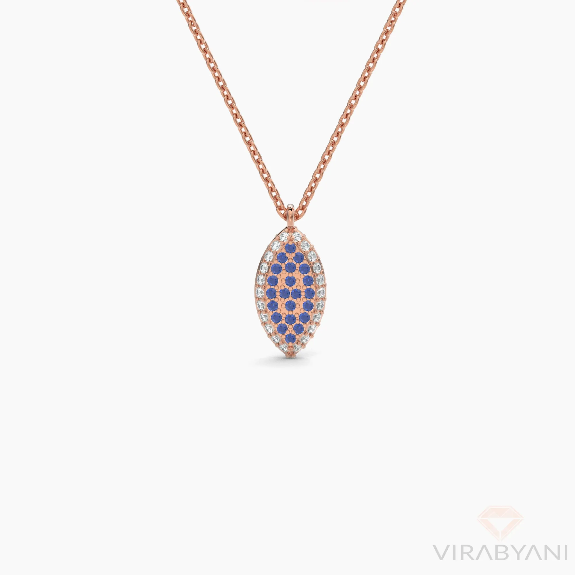 Double Sided Diamond & Sapphire Marquise Shaped AMoré Pavé Necklace