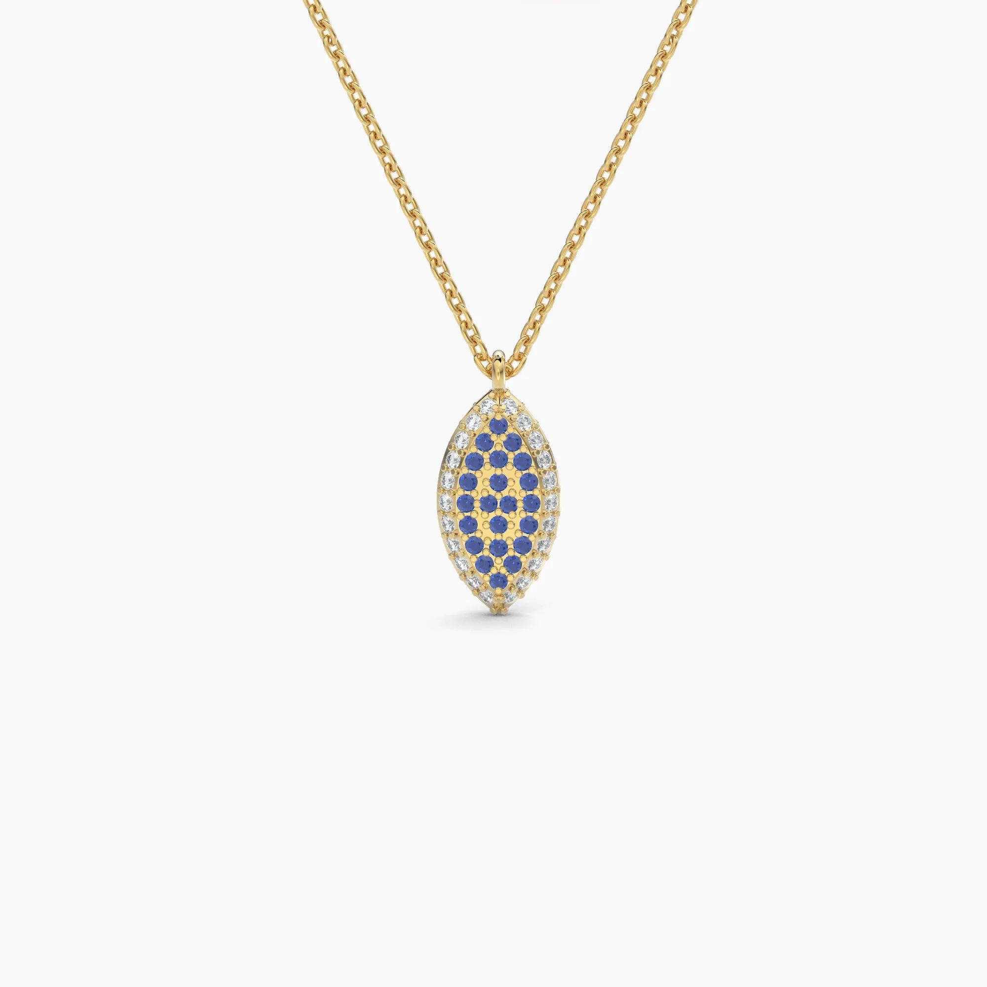 Double Sided Diamond & Sapphire Marquise Shaped AMoré Pavé Necklace