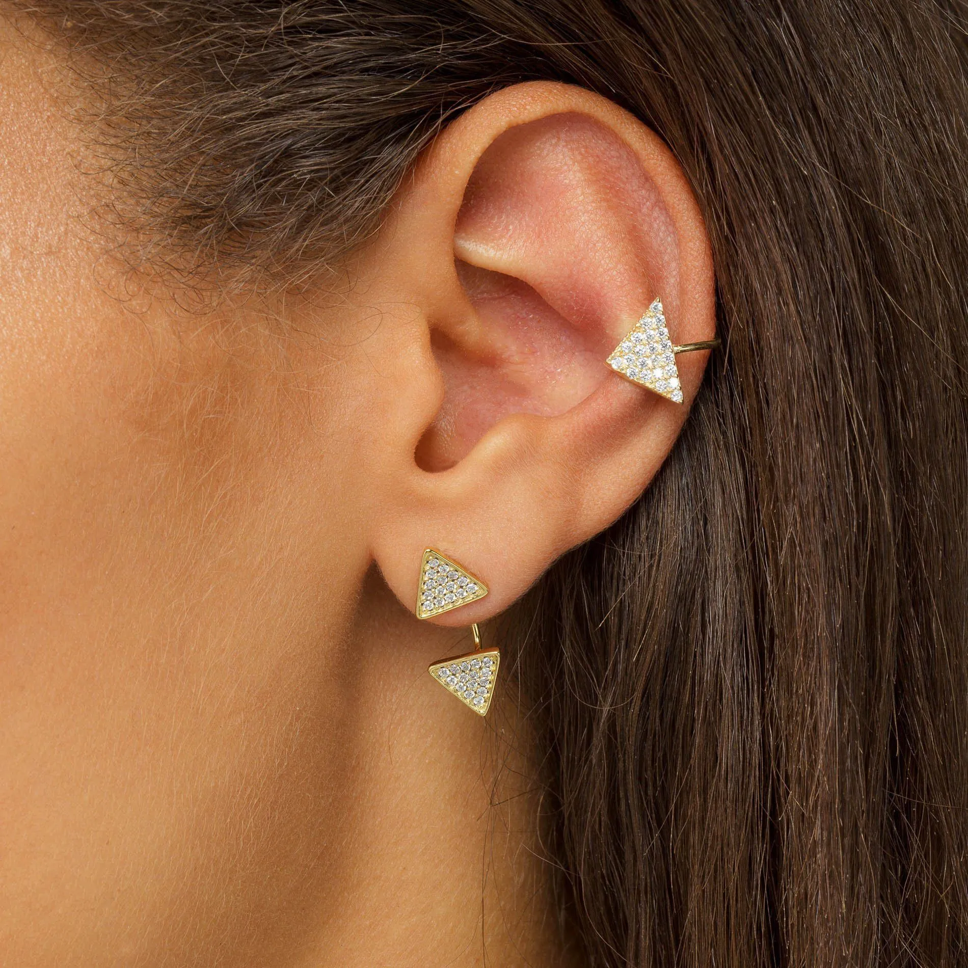 Double Triangle Stud Earring