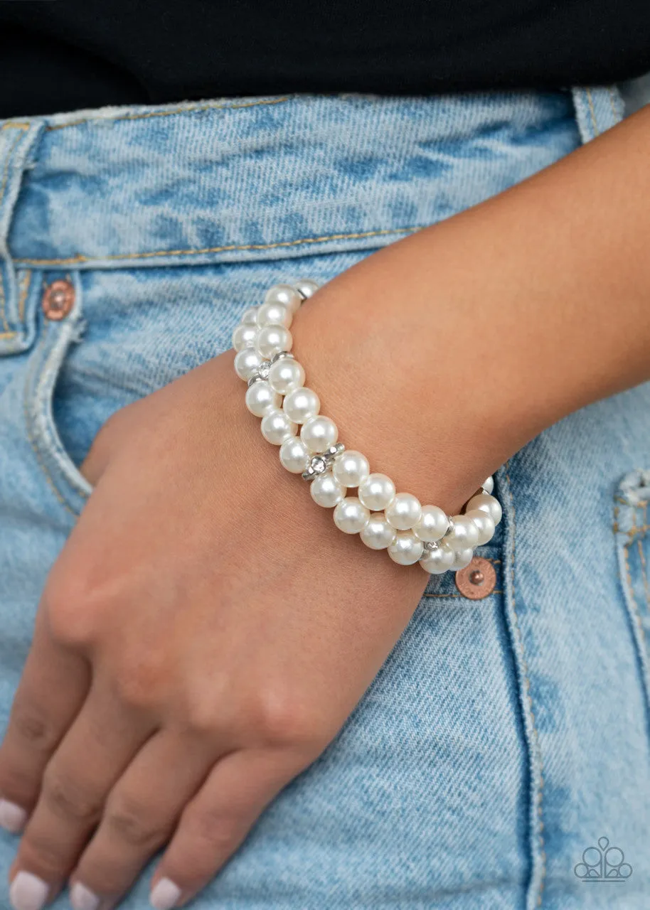 Downtown Debut White Paparazzi Bracelet