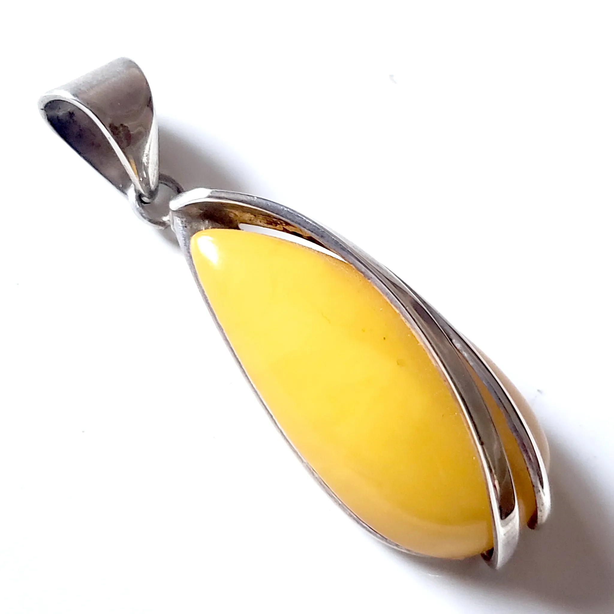 Drop Butterscotch Orange Amber Pendant
