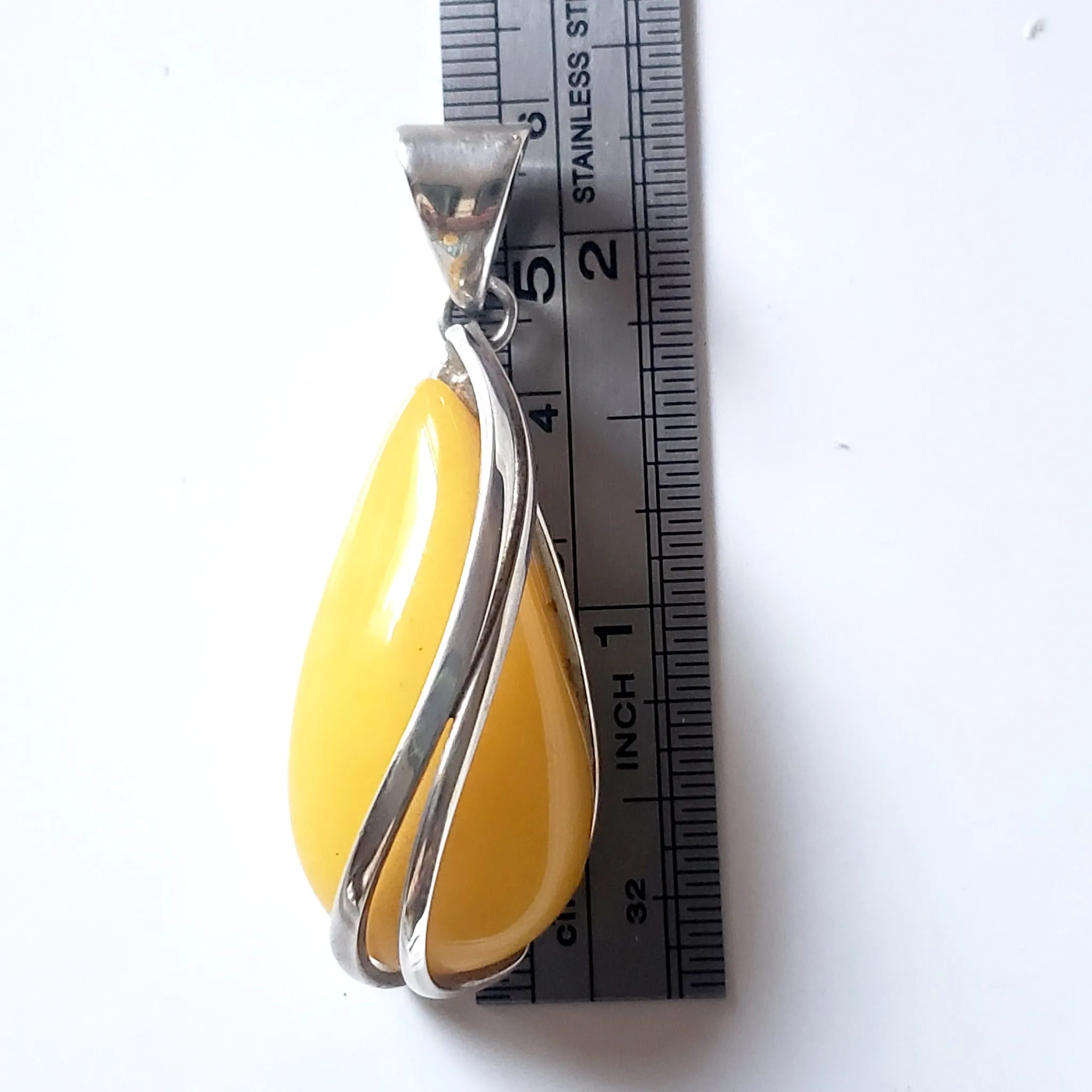 Drop Butterscotch Orange Amber Pendant