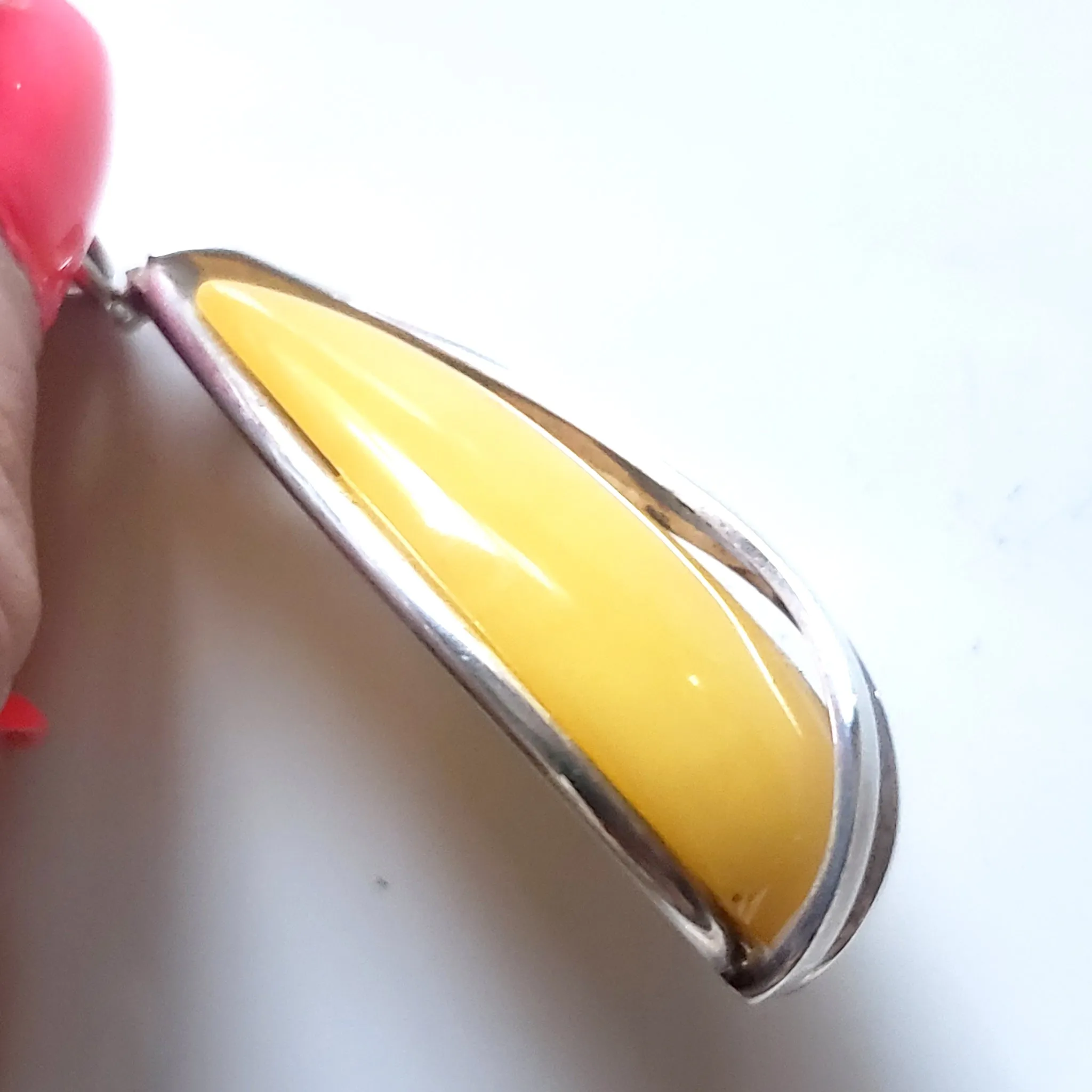 Drop Butterscotch Orange Amber Pendant